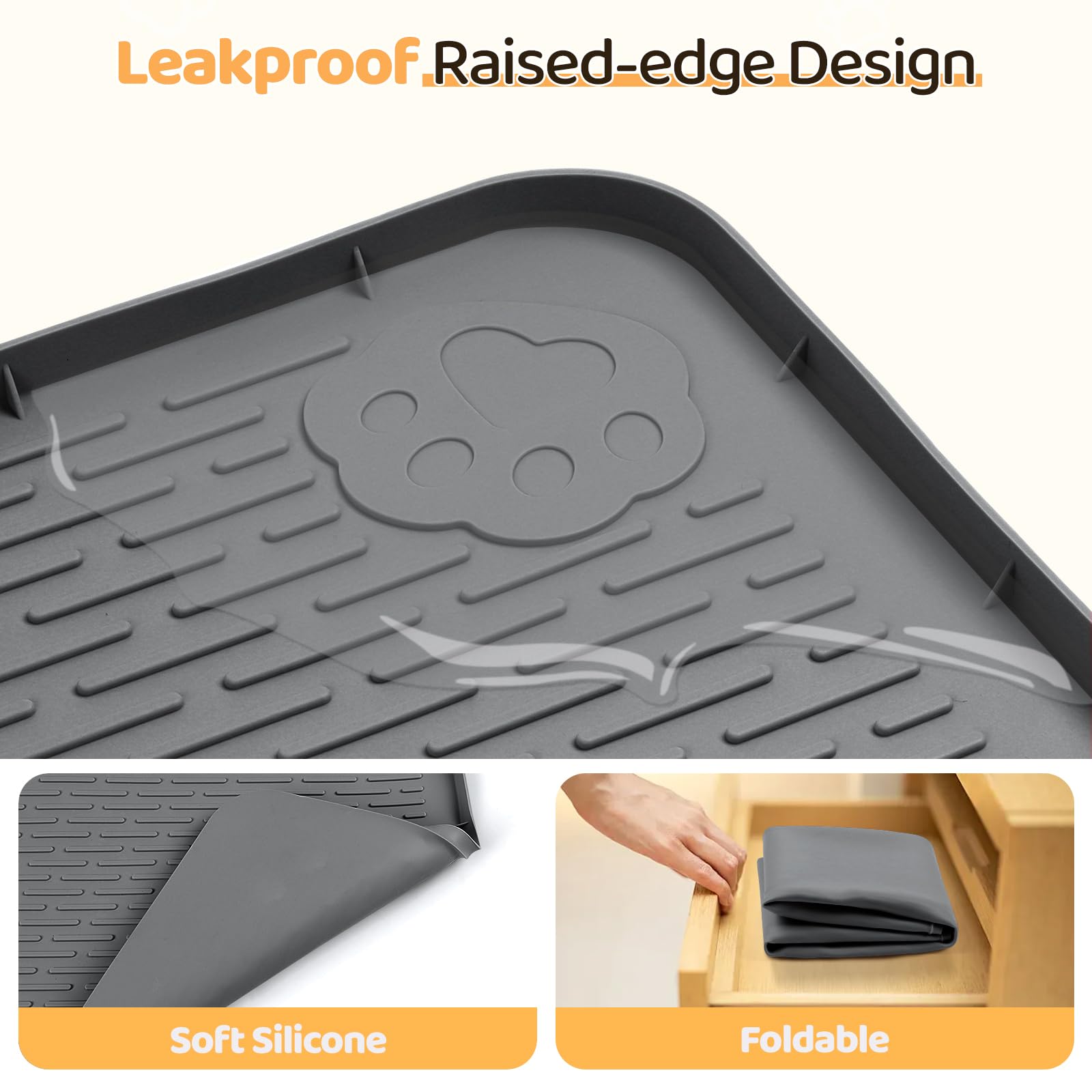 Bartuke dog food mat non-slip silicone prevents sliding during meals.