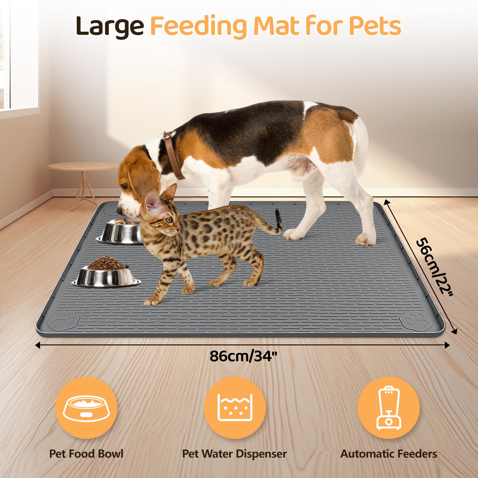 Bartuke nonslip silicone mat prevents sliding for calm, enjoyable meals.