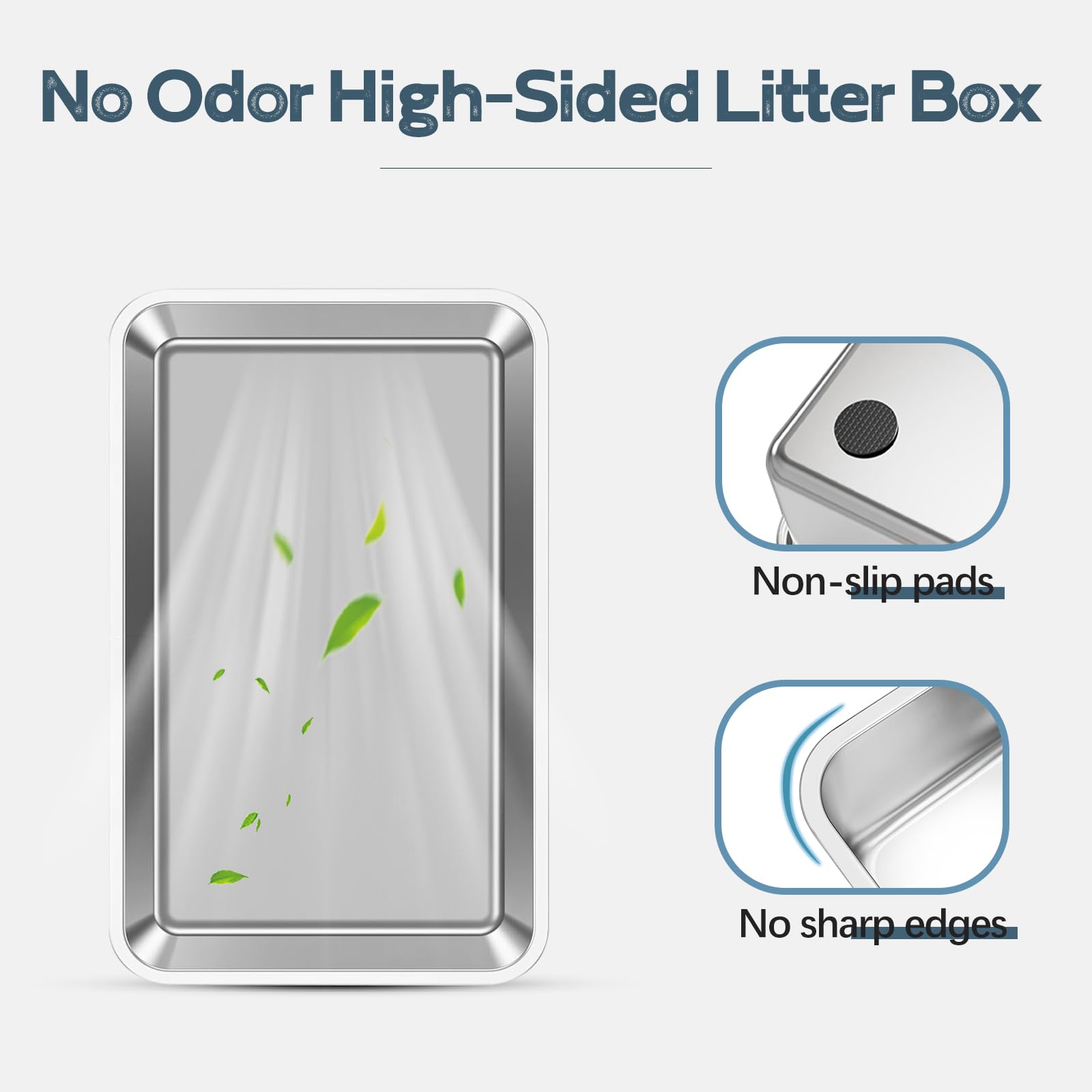 Bartuke stainless steel litter box surface is easy to wipe for quick cleaning.