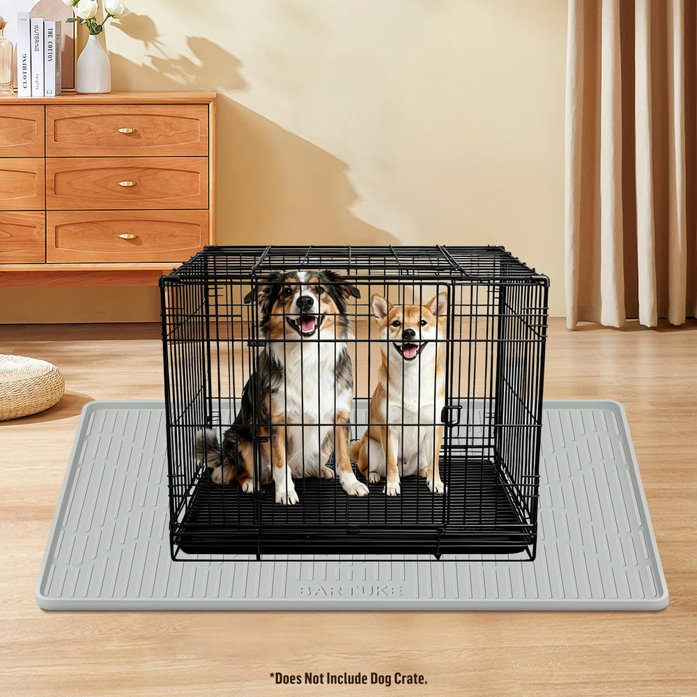 Bartuke gray silicone crate pad offers waterproof surface and easy cleanup.