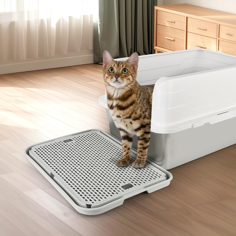 Bartuke litter box step easy-clean design saves time and keeps area tidy