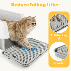 Bartuke litter box step fits most boxes for easy access and clean floors