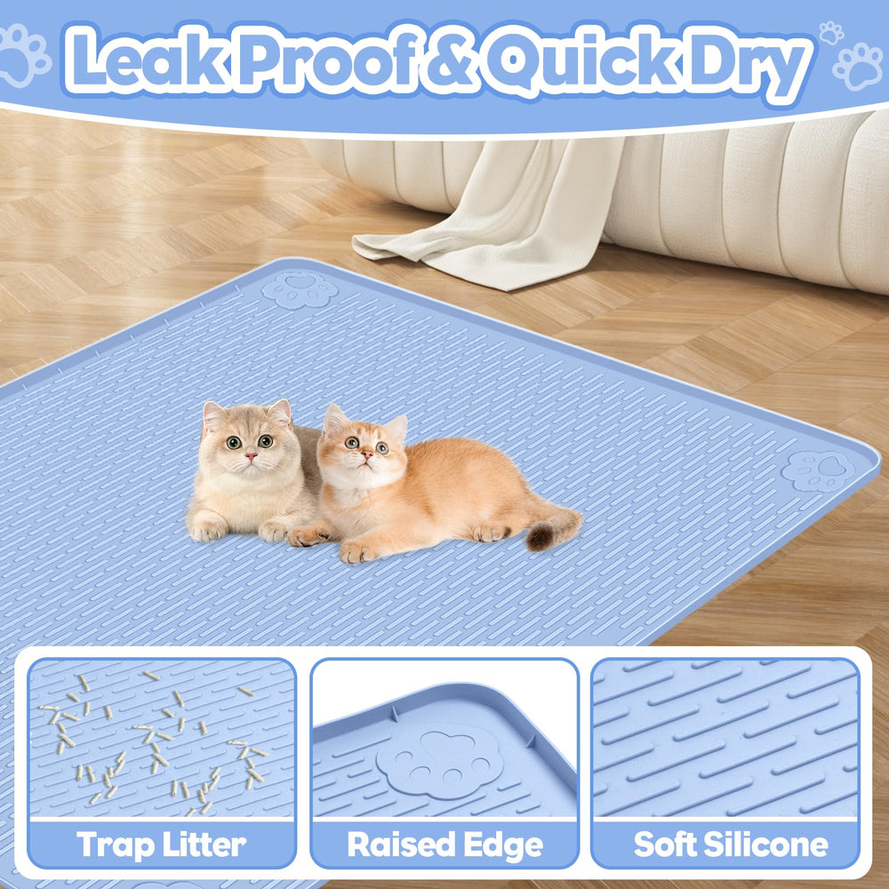 Bartuke litter mat is easy to clean with rinse or sweep.