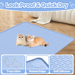 Bartuke litter mat is easy to clean with rinse or sweep.