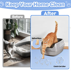 Bartuke mat has a textured surface that traps litter.