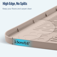 Bartuke non-slip silicone base grips hardwood, tile, carpet to prevent tray movement.
