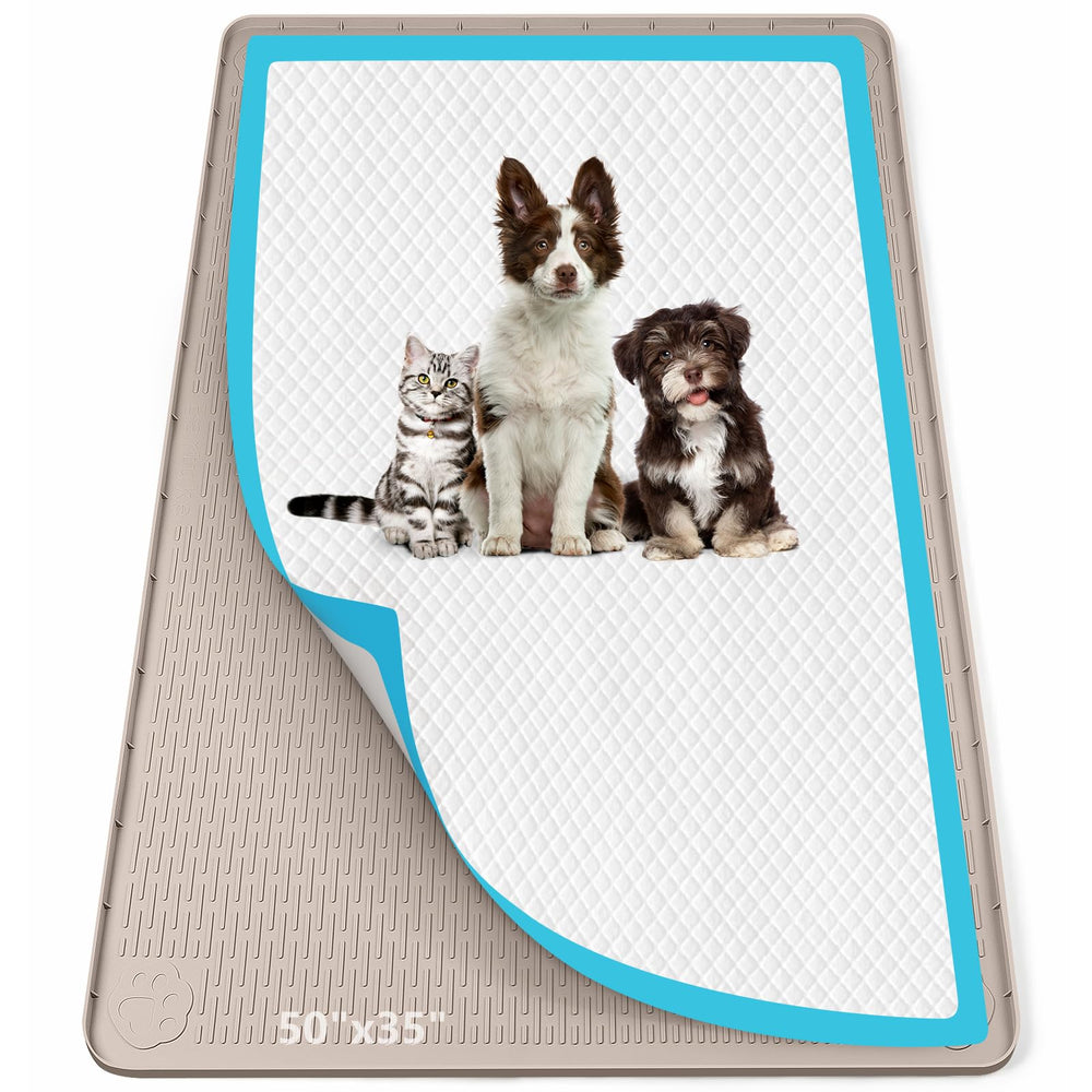 Bartuke Pee Pad Holder 50x35 silicone tray keeps pads in place for mess-free training sessions.