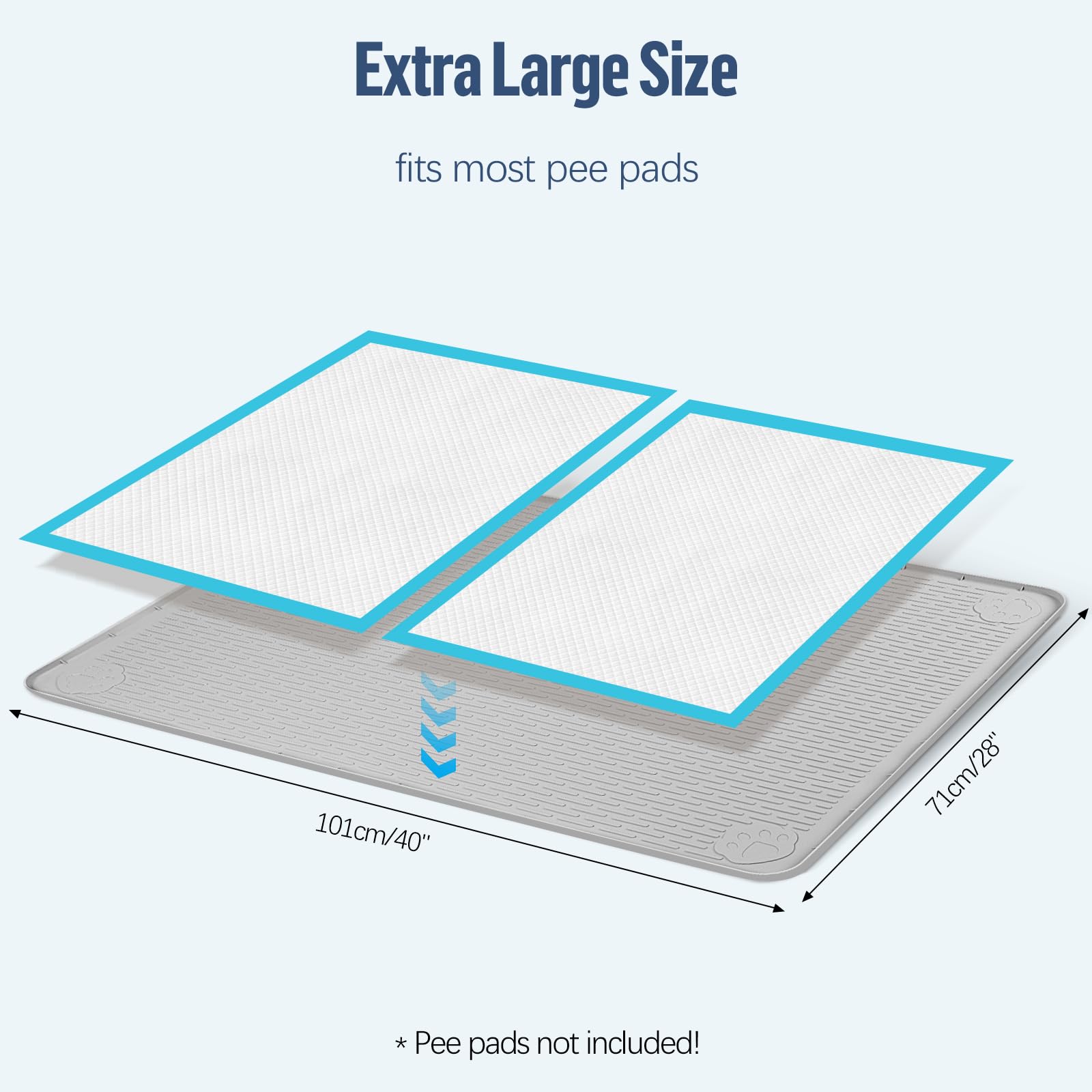 Bartuke Pee Pad Holder non-slip bottom grips floors to prevent sliding.