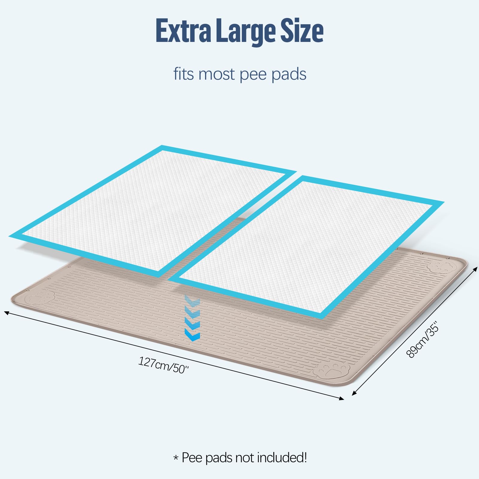 Bartuke Pet Pad Holder with leak-proof high edge contains spills on floors.