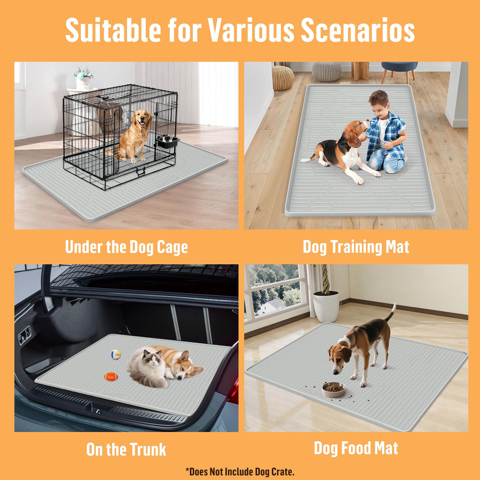 Bartuke portable foldable kennel mat for travel and storage.