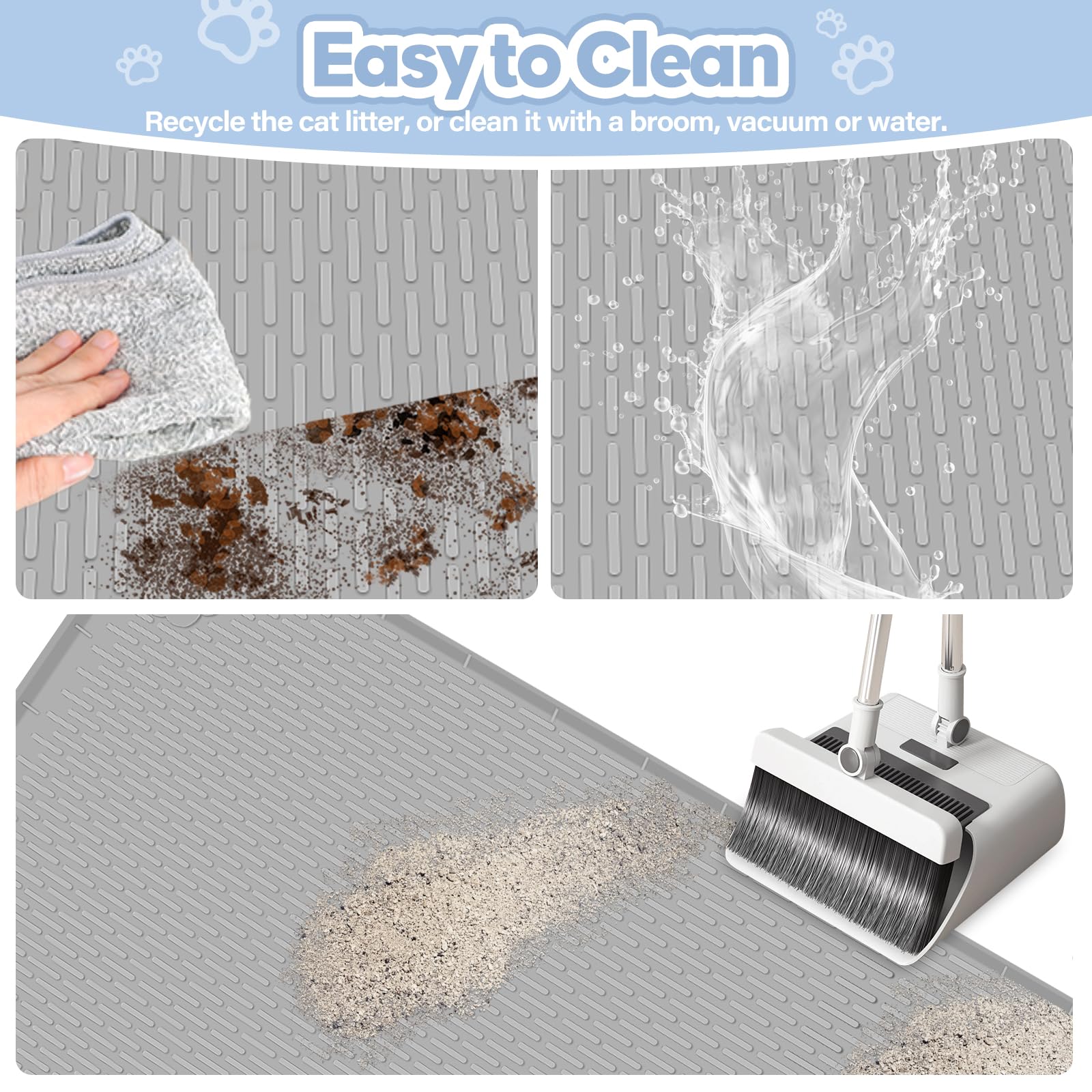 Bartuke silicone mat under bowls captures spills as a versatile cat-food mat.