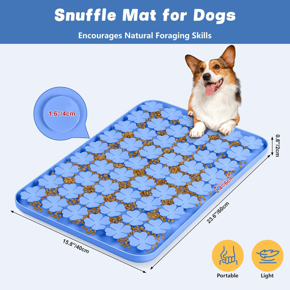 Bartuke-snuffle-mat engages dogs through licking and sniffing during play.