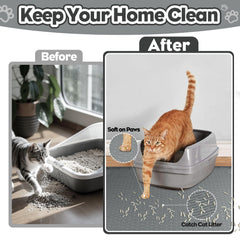 Bartuke textured surface captures litter and reduces floor scatter.