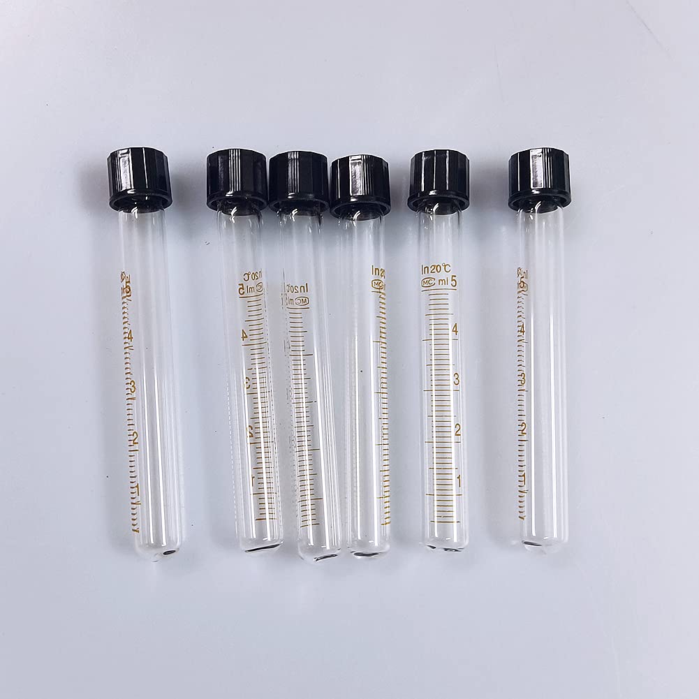 Base Wave aquarium test-tube 6-pack 5ml 4in — clear glass for precise sampling.