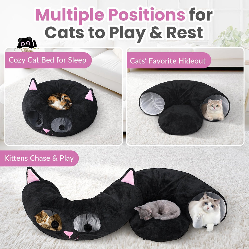 Baseola cat tunnel bed DIY shape option demonstrates customizable layouts for play and sleep