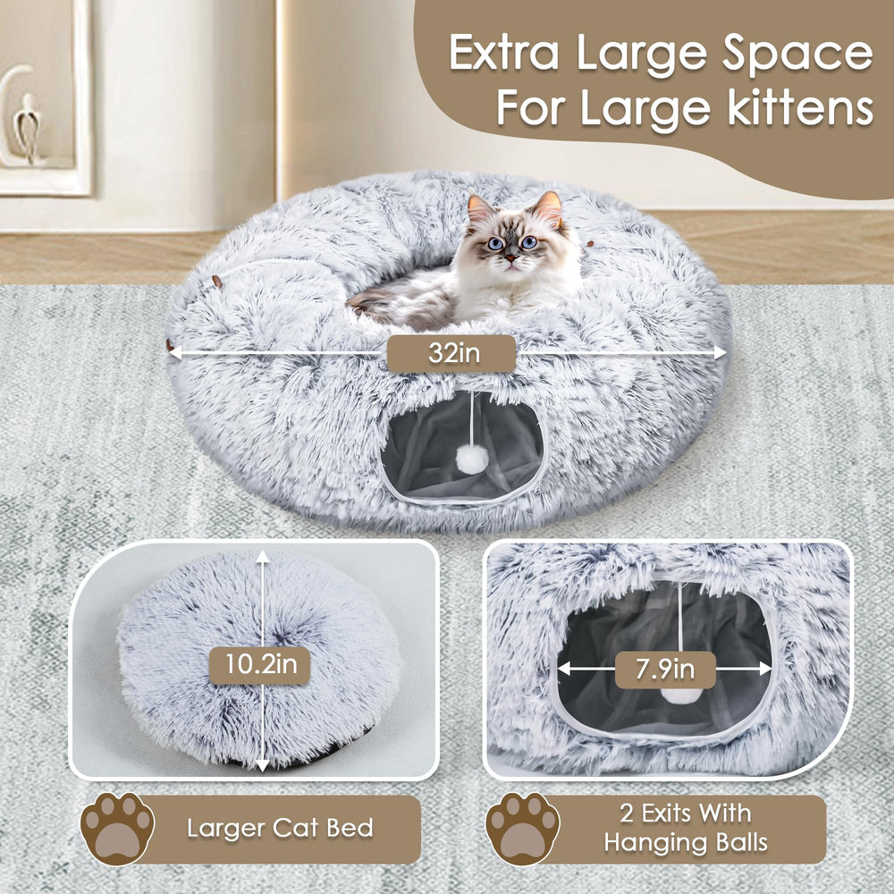Baseola cat tunnel bed easy-fold-storage design for quick setup and compact stowaway.
