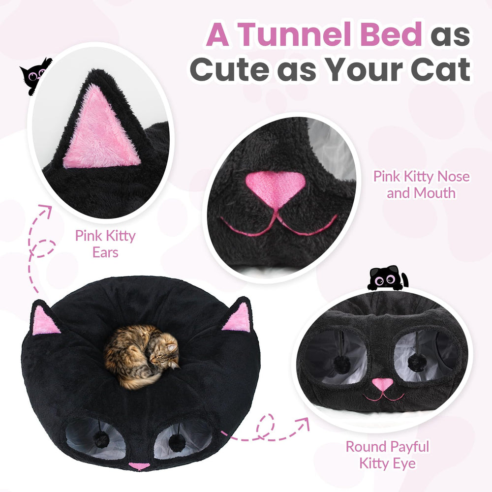 Baseola cat tunnel bed hardened metal frame provides stable durable play space