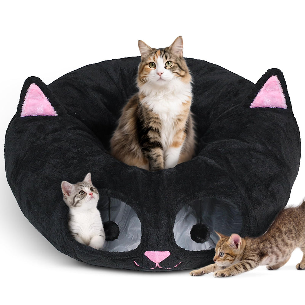 Baseola cat tunnel bed kitten series black pink design fits modern homes