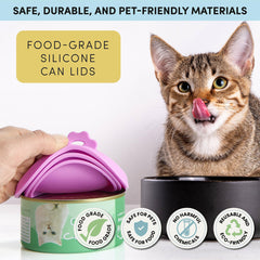 Basic Haus universal can lid for 5oz cans demonstrates snug fit and spill prevention.
