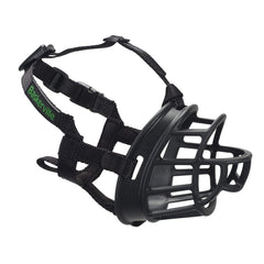 Baskerville Ultra Muzzle face closeup demonstrates breathable, comfortable design for daily walks.