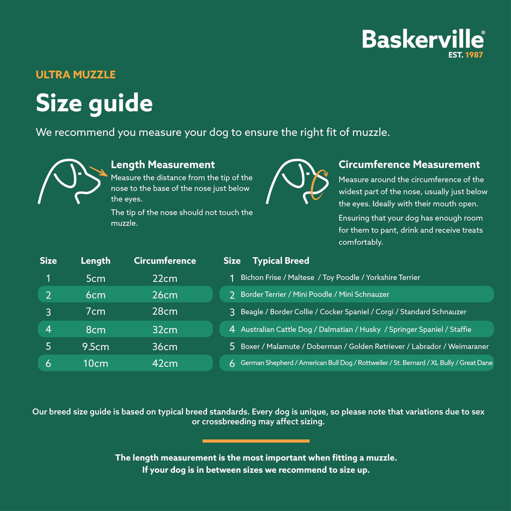 Baskerville Ultra Muzzle padded straps maximize comfort during longer wear.
