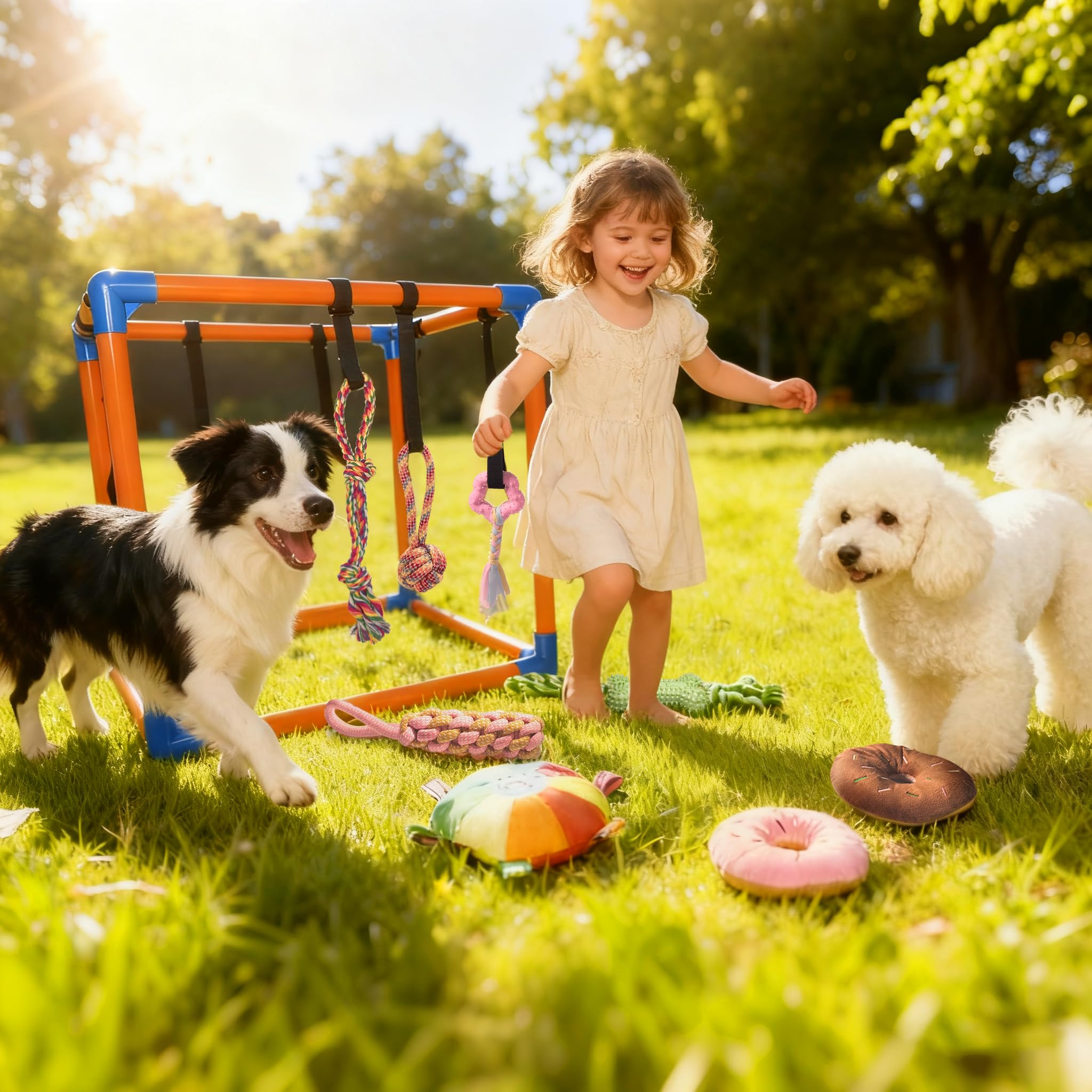 BASTIPETA fits in crates or playpens with a compact 19.8-inch footprint.