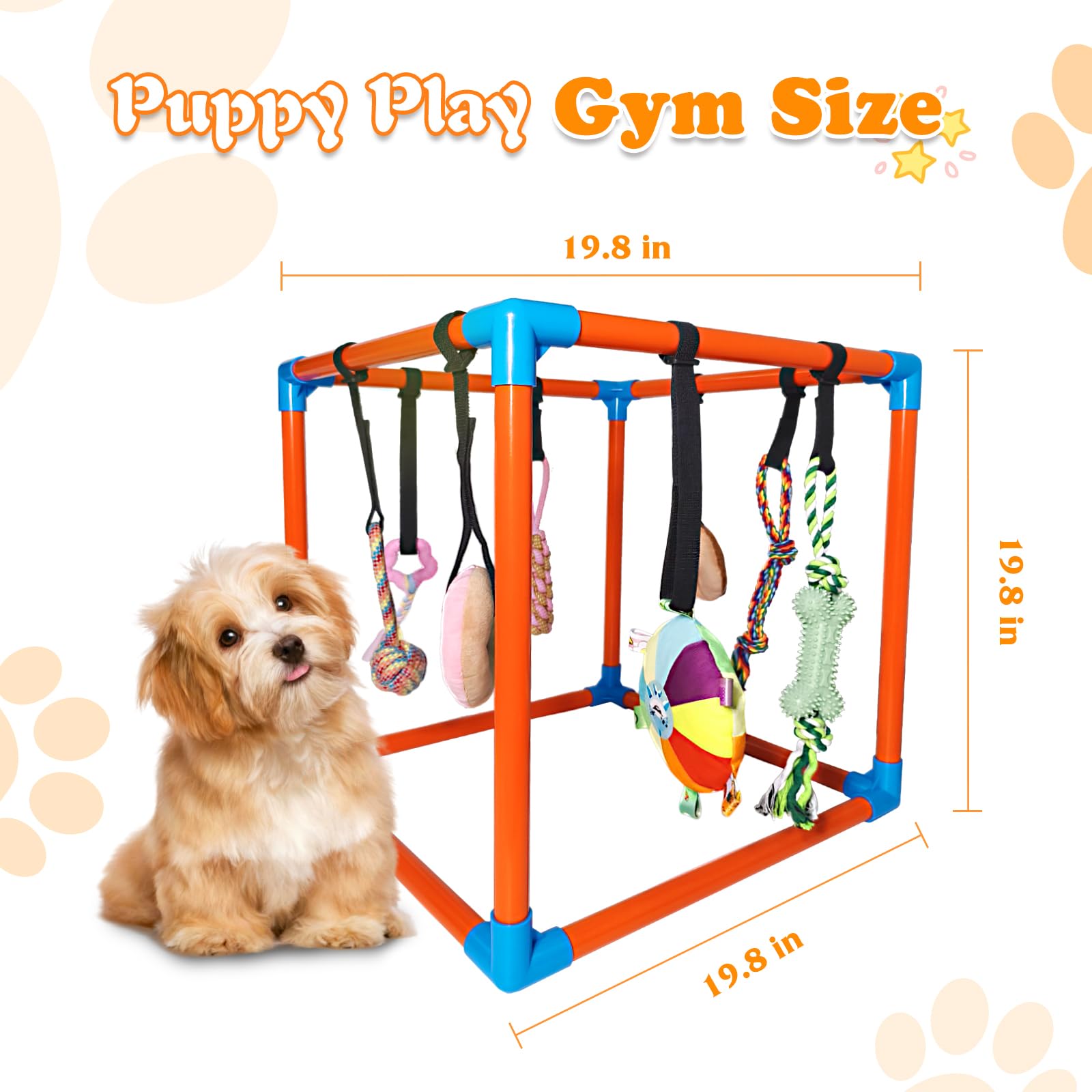 BASTIPETA Puppy Play Gym squeaky toy close-up sparks curiosity and interactive play.