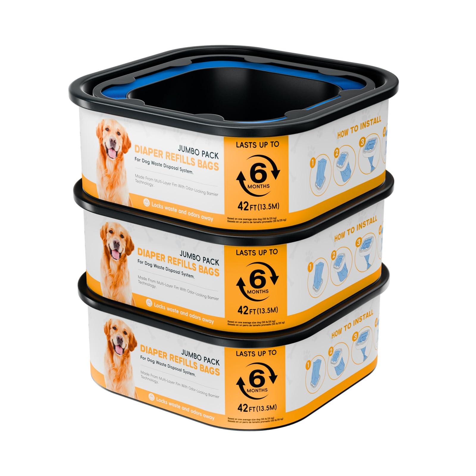 BATADAPTER 42ft jumbo refill bag pack for Genie system showing long roll