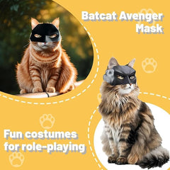 BatCat Mask closeup showing flexible, comfortable fit for feline cosplay.