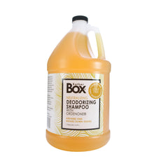 BatherBox deodorizing shampoo bottle pour shows odor-neutralizing action for pets' fresh coats.