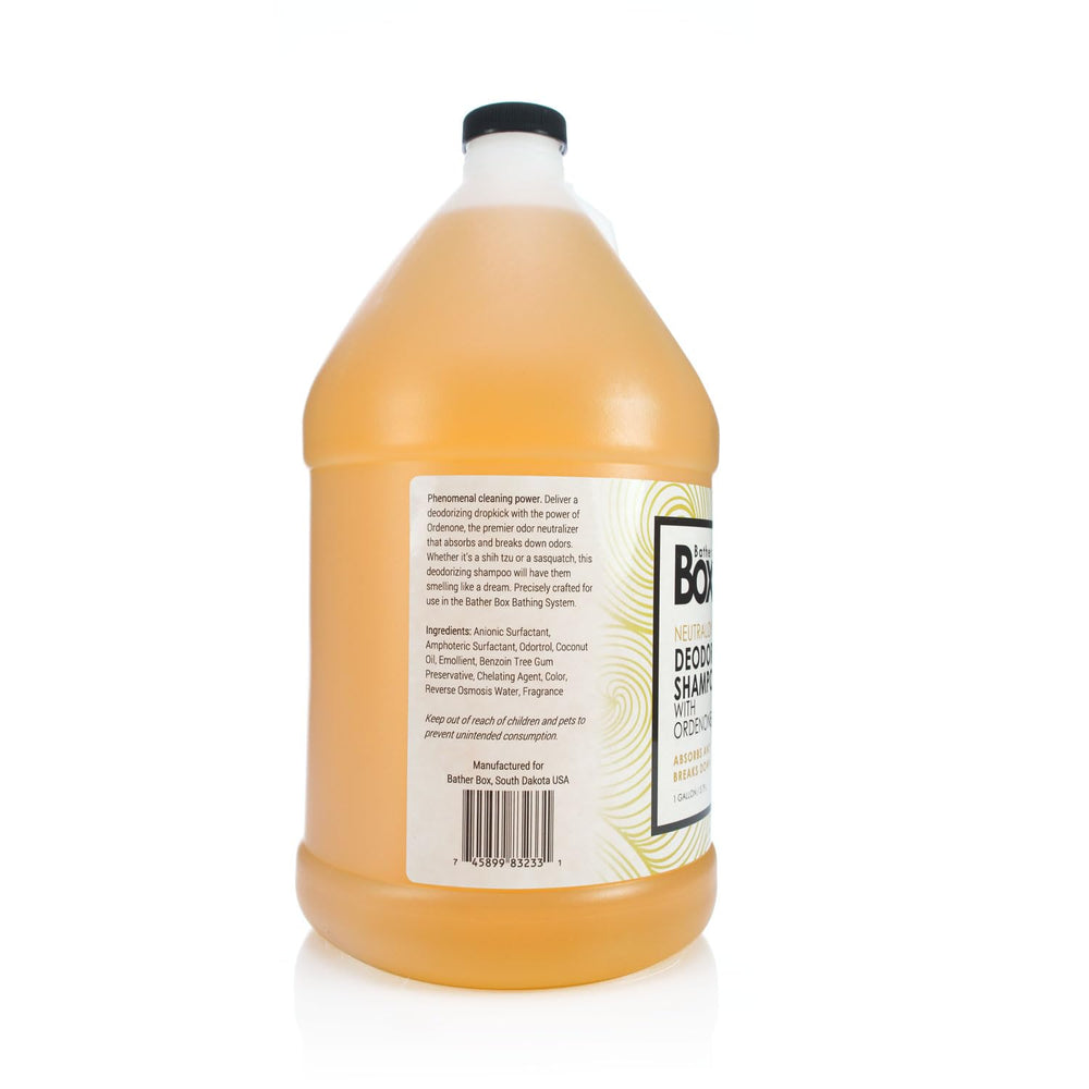 BatherBox deodorizing shampoo foam-lather highlights rich cleansing and odor relief during grooming.