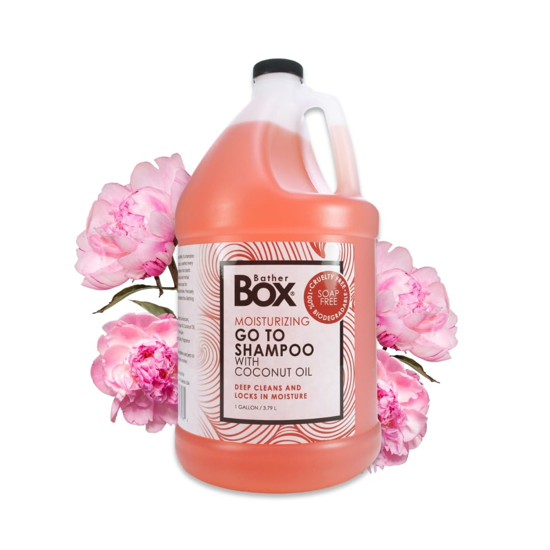BatherBox Go To Shampoo bottle with coconut oil delivering all-breed hydration.