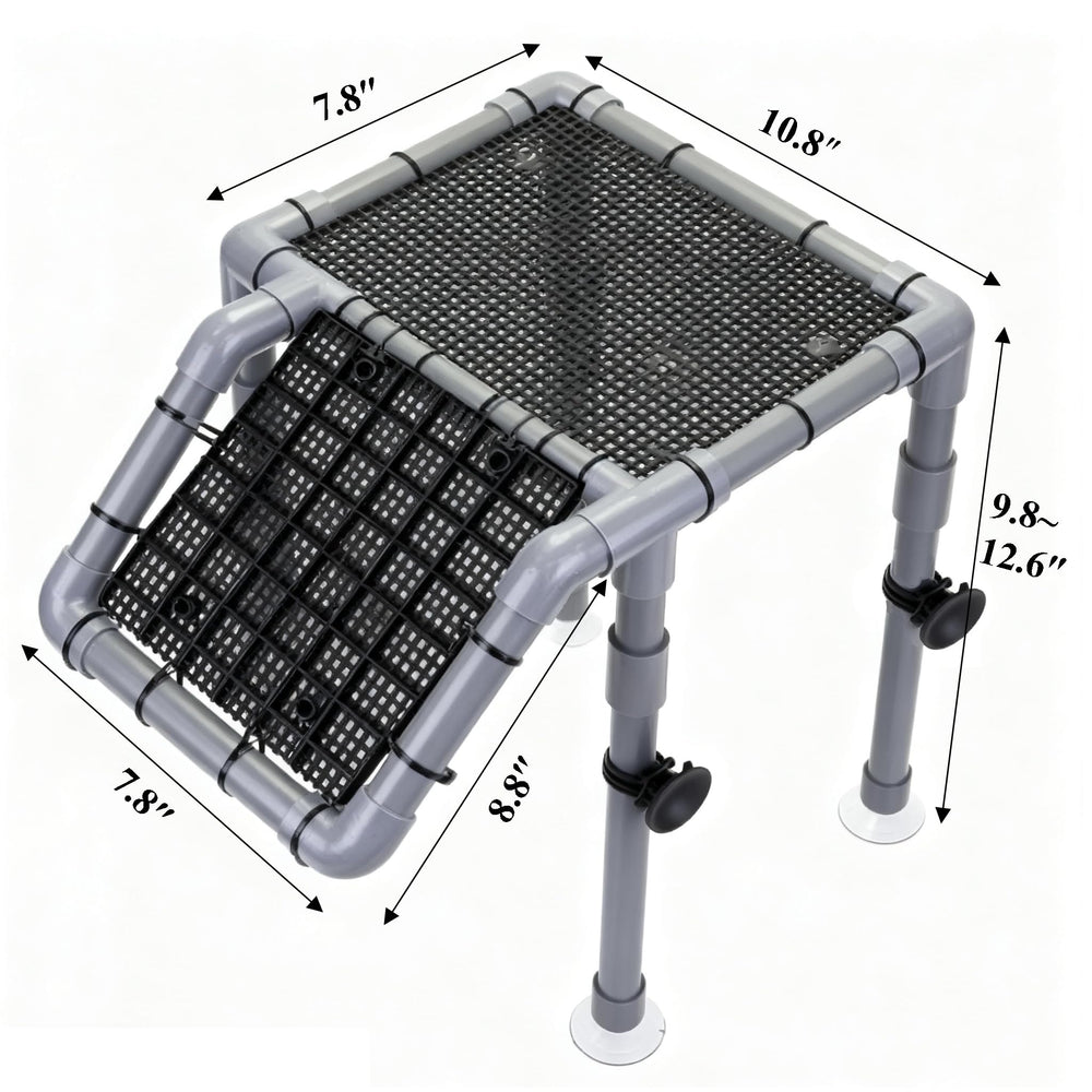 Battbeyle Turtle Basking Platform grid panels provide anti-slip safety.