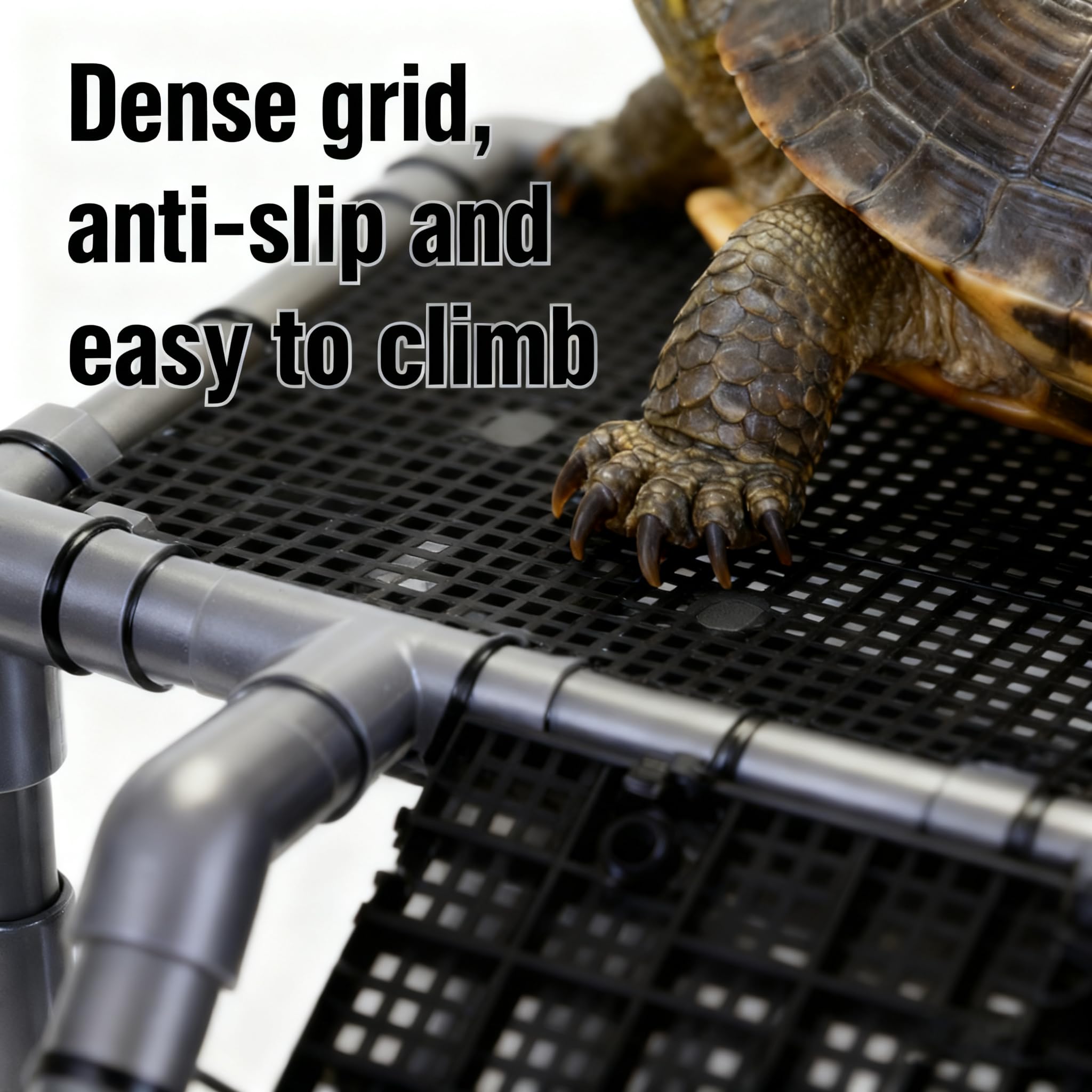 Battbeyle Turtle Basking Platform suction cups close-up highlights strong grip.