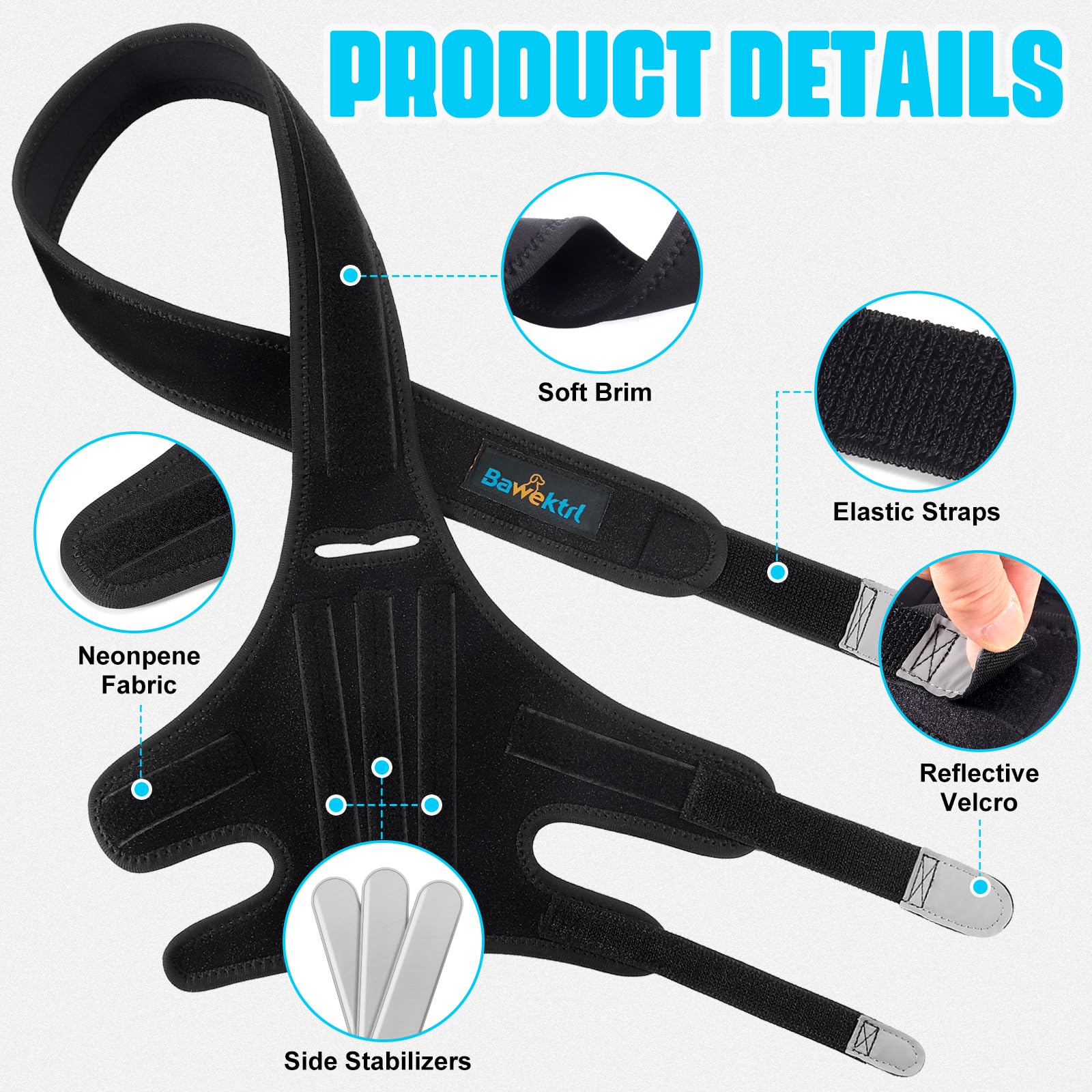 Bawektrl Dog Knee Brace four legs compatibility graphic for versatile use