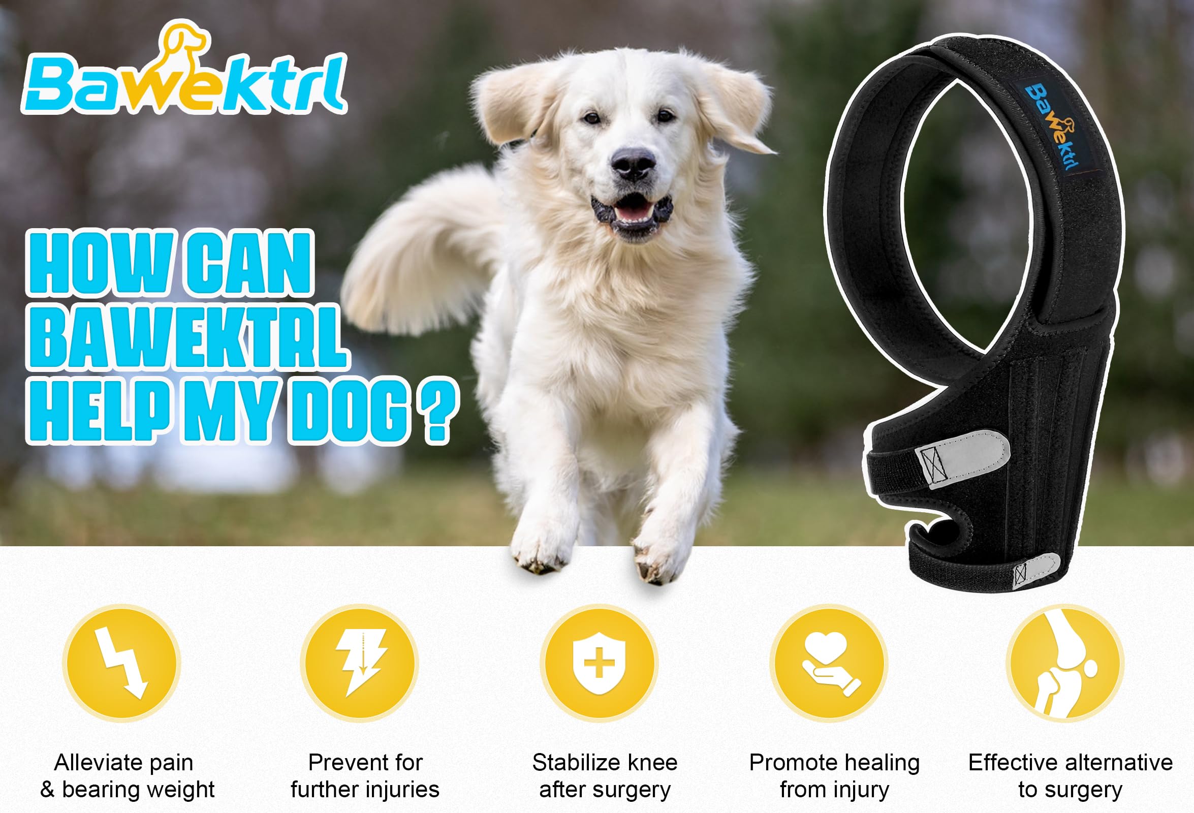 Bawektrl Dog Knee Brace neoprene close up showing durability and breathability