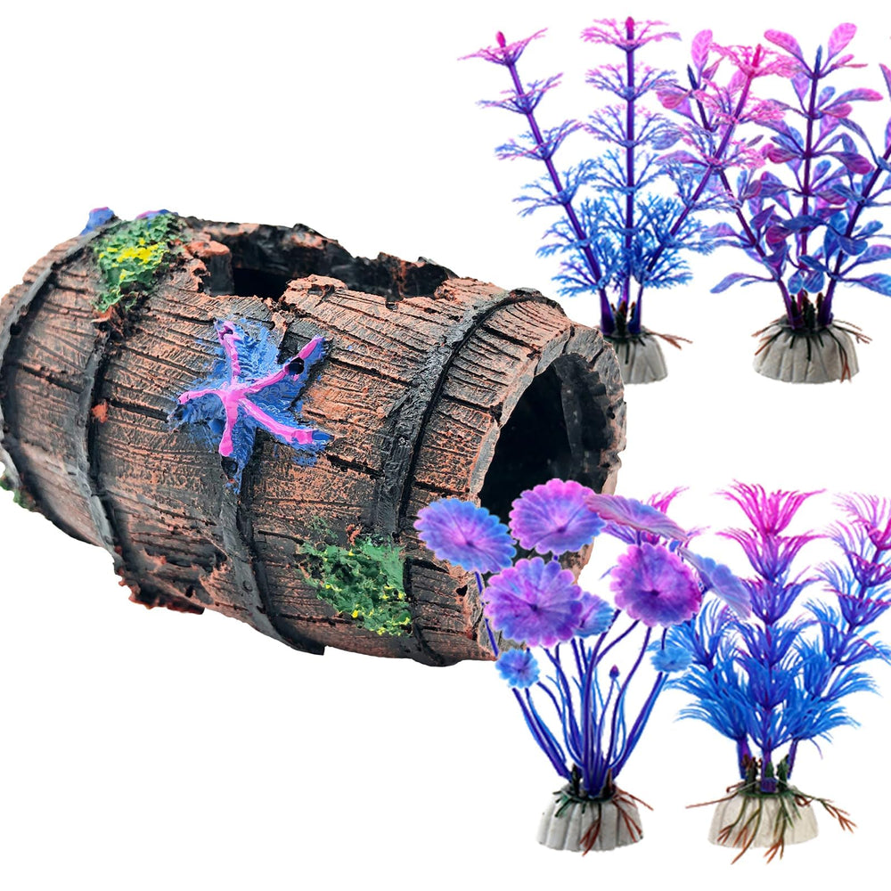 Bazayona Faeshoo starfish broken barrel decor with shelter for betta.