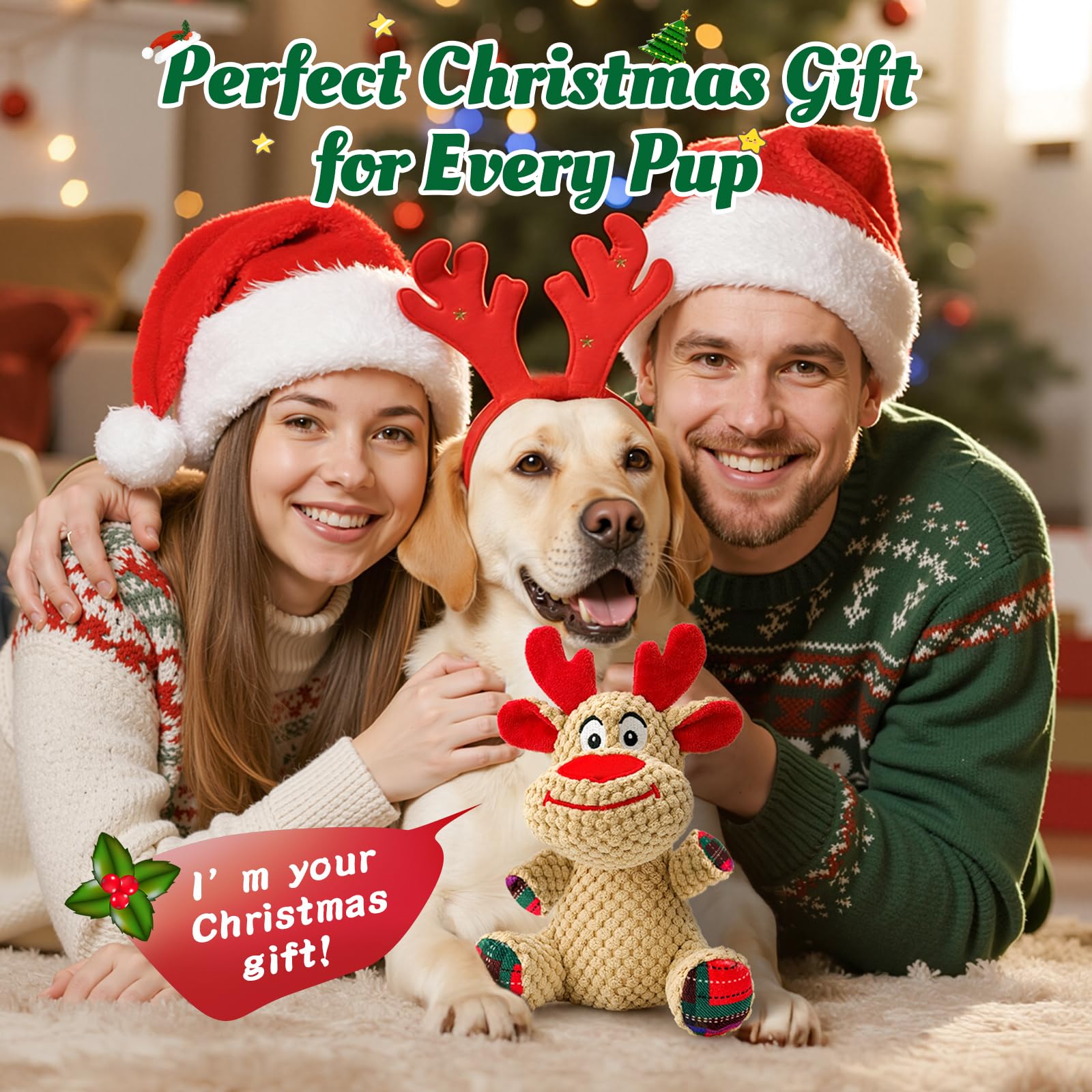 BBeary Christmas dog toy under the tree as a gift idea