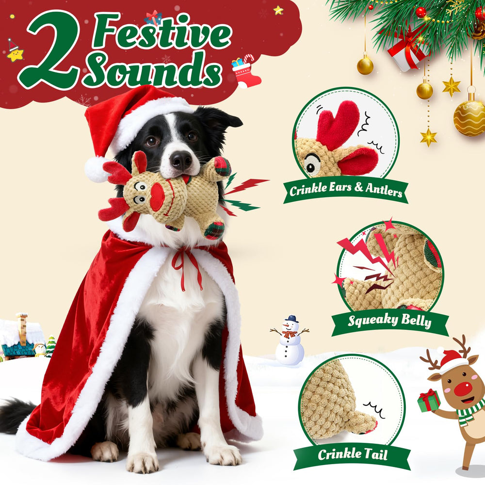 BBeary reindeer toy designed for fetch, tug, and solo play sessions