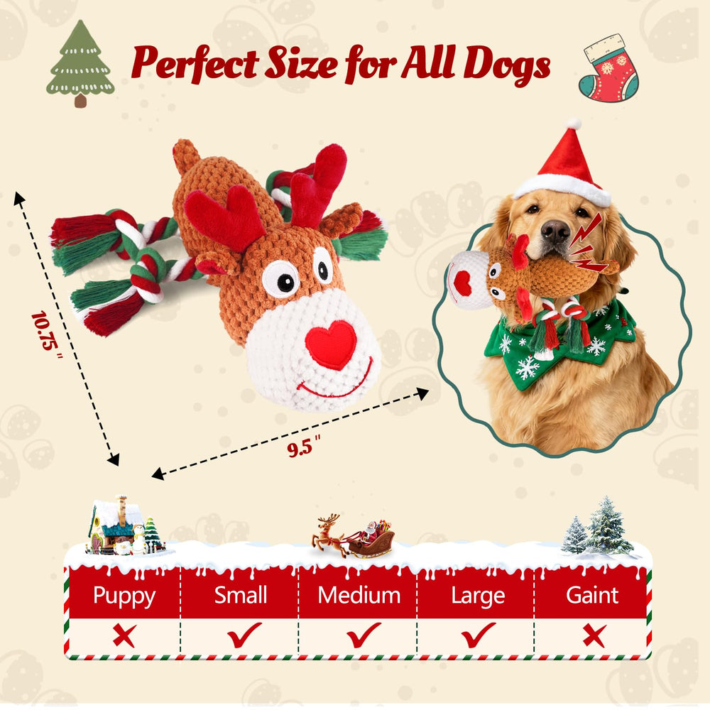 BBeary Christmas dog toy crinkle-antlers adds texture and stimulating noise during fun.
