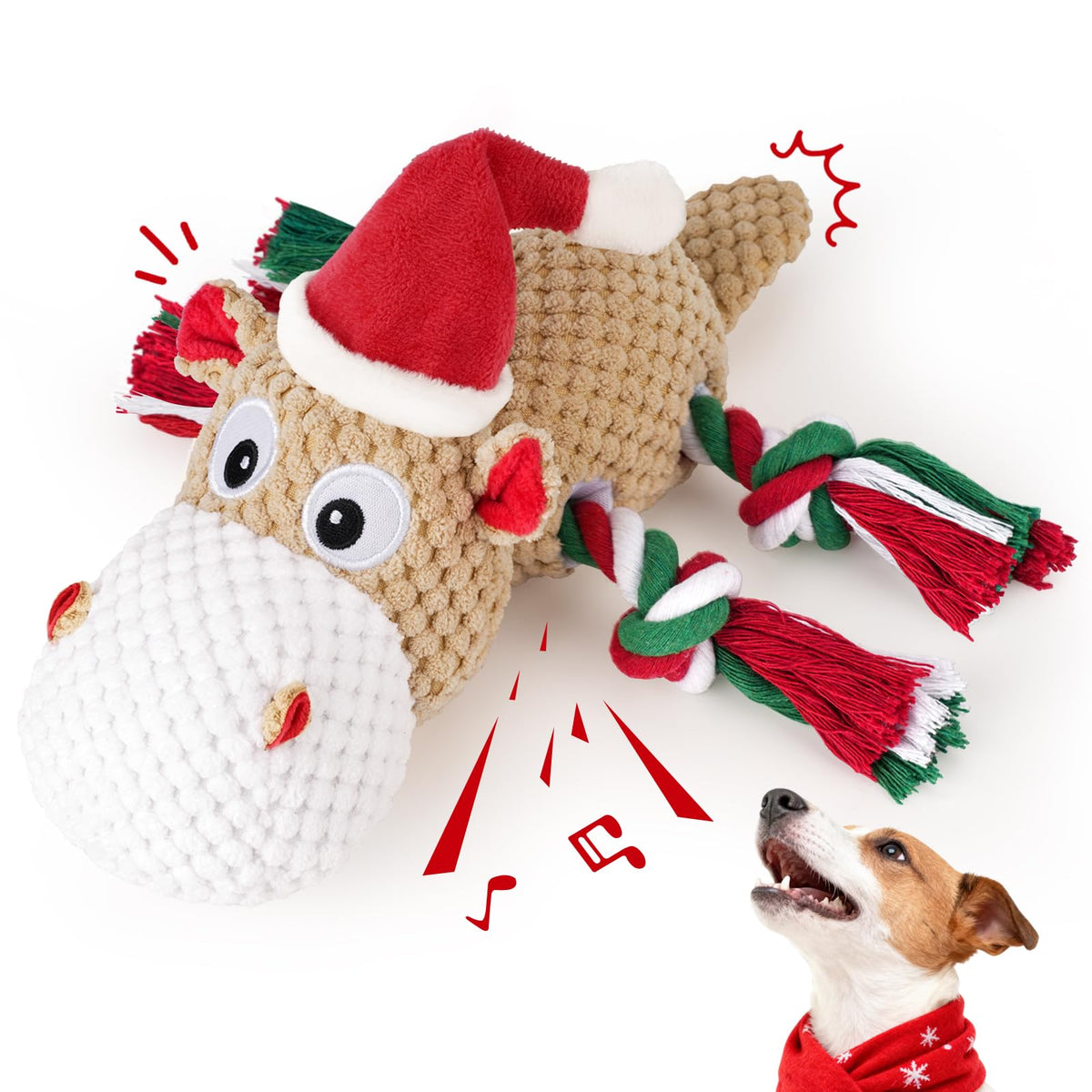 BBeary Christmas Hippo with Santa hat, ideal for cuddling during holiday playtime.