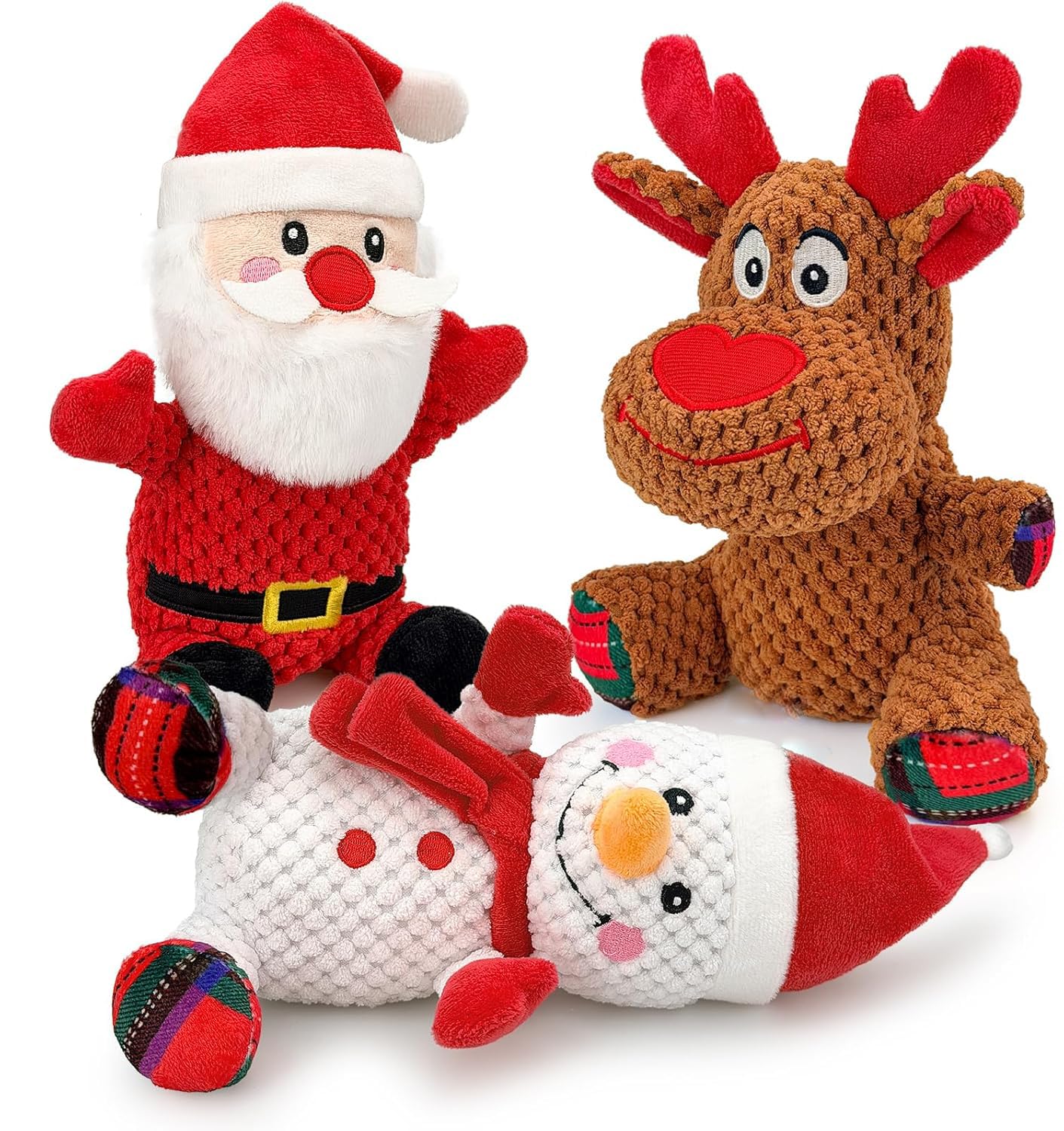 BBeary Christmas Santa toy with squeaker for interactive playtime