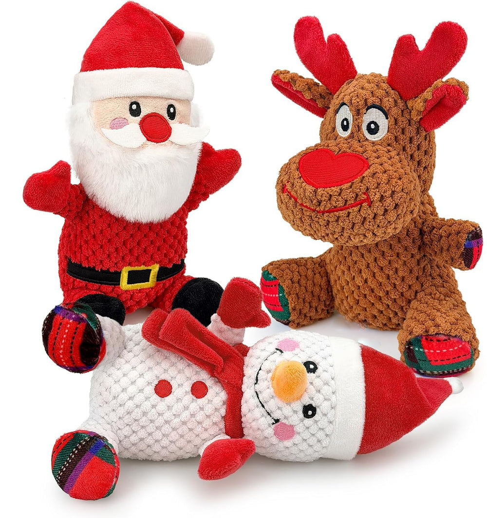 BBeary Christmas Santa toy with squeaker for interactive playtime