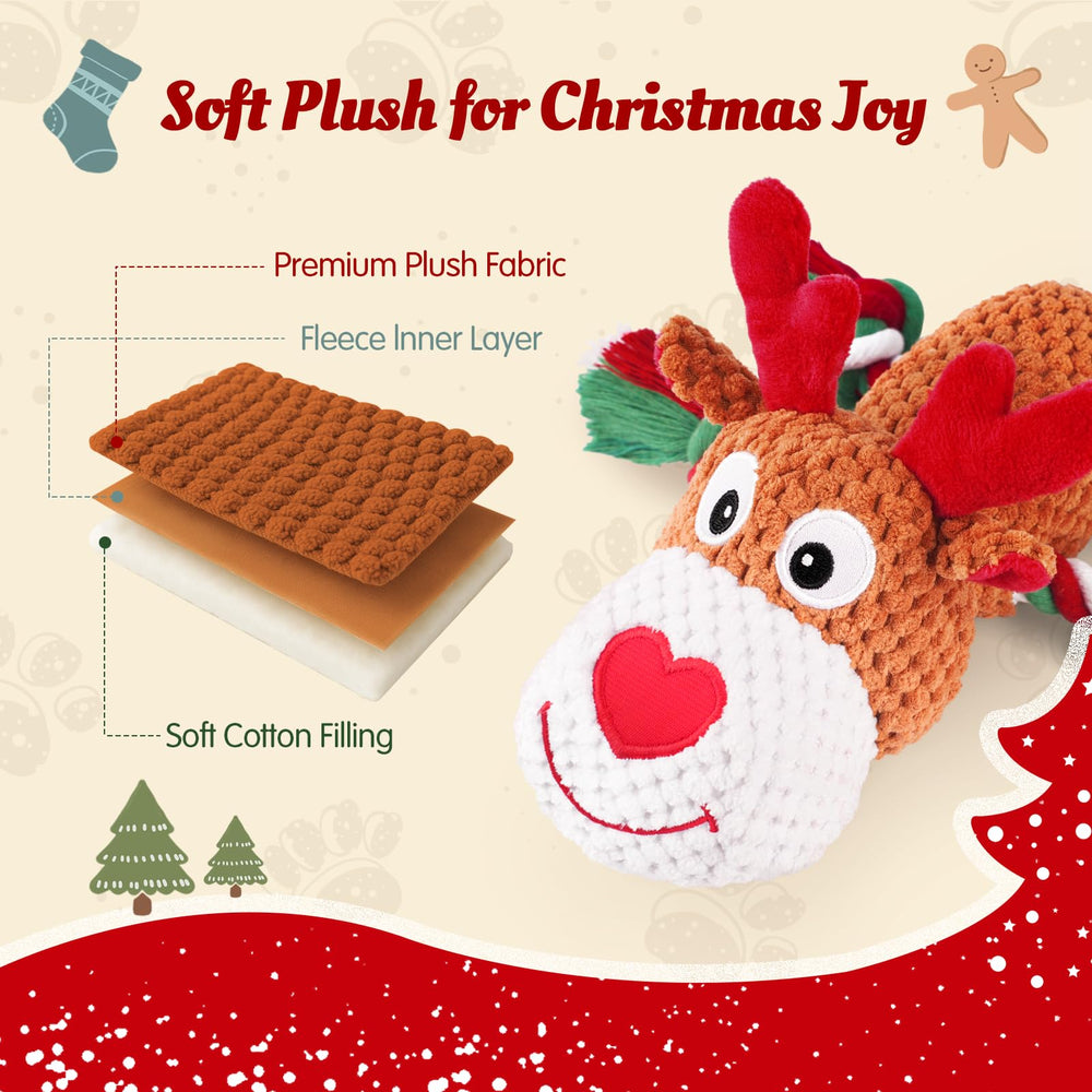 BBeary Christmas dog toy tug-cotton-rope supports interactive games and bonding with pets.