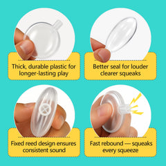 BBeary Squeakers packaging shows durable squeakers and tight seals for longevity.