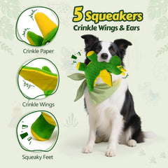 BBeary dragon squeaker toy shows multiple squeakers for extra audible fun.