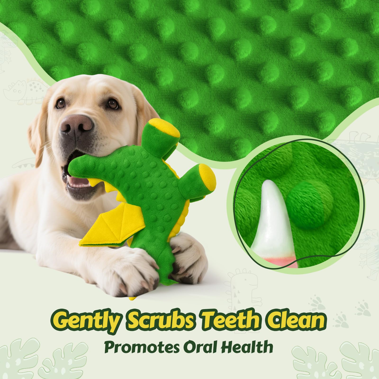 BBeary dragon green plush with crinkle wings for sensory chew sessions.