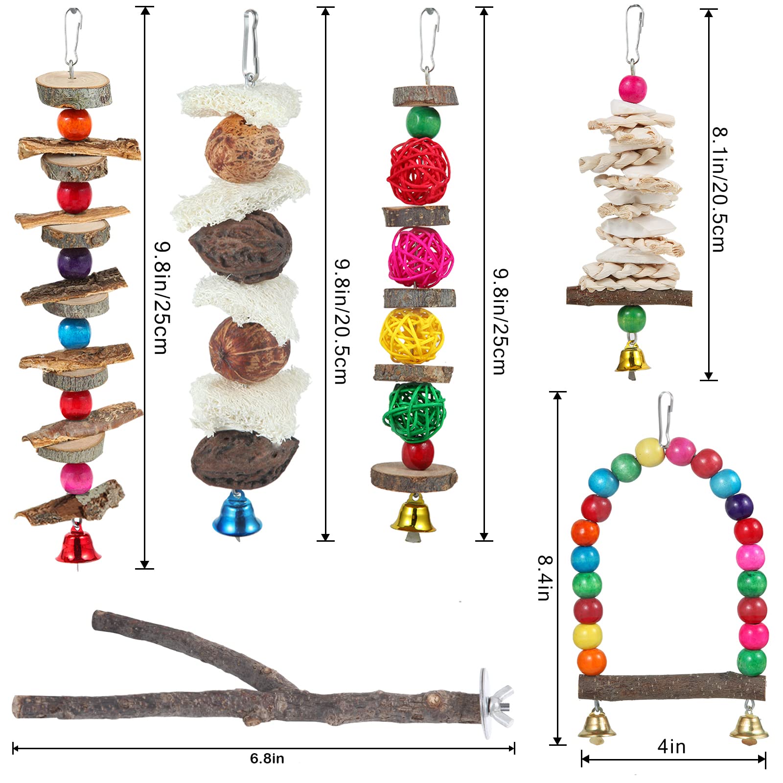 BBjinronjy Bird play gym perch helps birds stay active and entertained.