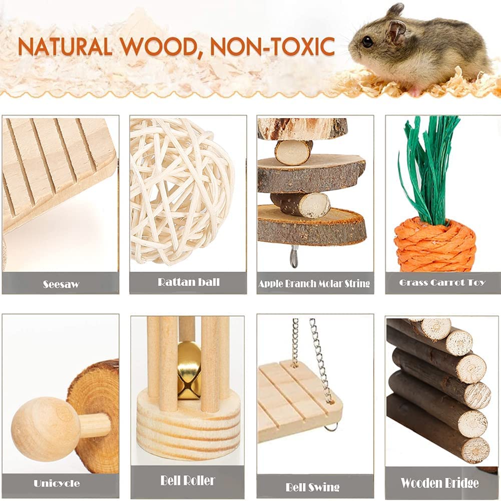 BBjinronjy hamster chew toys grass-carrot-toy stimulates curiosity and activity.