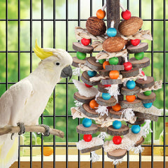 BBjinronjy parrot toy loofah woven corn blocks for enrichment and mental stimulation